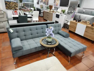 Sofá cama chaise longue gris