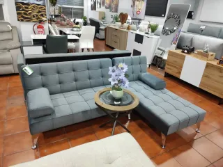 Sofá cama chaise longue gris