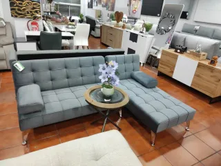 Sofá cama chaise longue gris