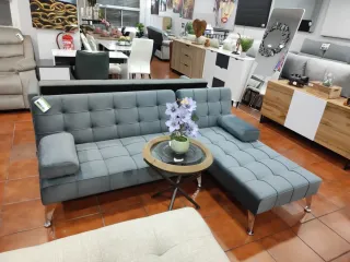 Sofá cama chaise longue gris