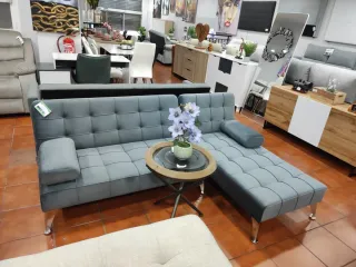 Sofá cama chaise longue gris