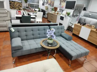 Sofá cama chaise longue gris