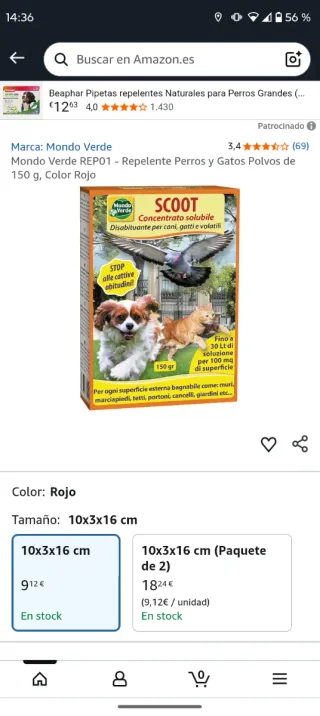 8 de Scoot Concentrado Soluble Repelente Perros y