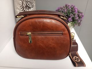 Bolso Vintage Mujer Marrón y Dorado