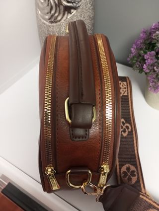 Bolso Vintage Mujer Marrón y Dorado