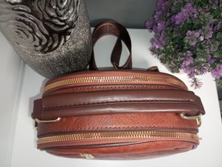 Bolso Vintage Mujer Marrón y Dorado