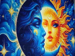 Arazzo Decorativo Sole e Luna