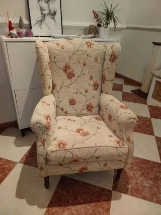 2 Butacas floral tela y madera