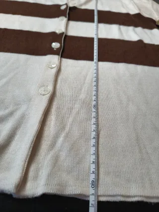 Cardigan a righe Panna e Marrone