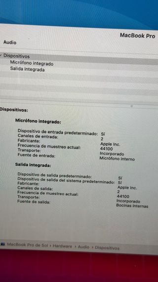 Macbook Pro 15' 2016 para RESPUESTOS