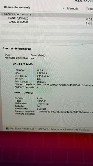 Macbook Pro 15' 2016 para RESPUESTOS