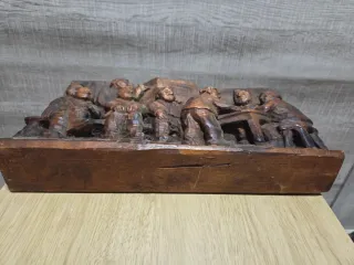 Antigua talla de madera firmada