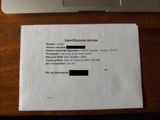 MacBook Air 13”, Plata, 256GB