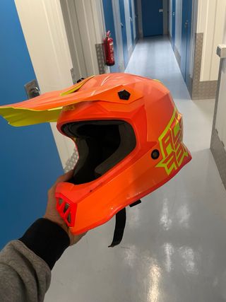 Casco Motocross Infantil Naranja y Amarillo