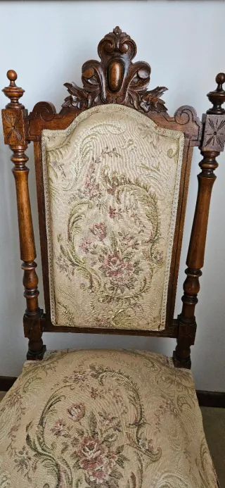 ⚜️Sillón y Sillas Estilo Luis XV Tapizado