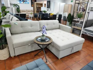 Sofá Chaise Longue Cama Arcón Beige