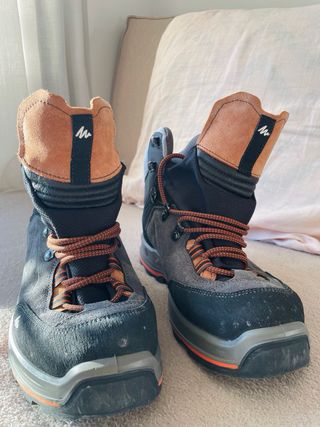 Botas Montaña Impermeables Quechua Gris Naranja