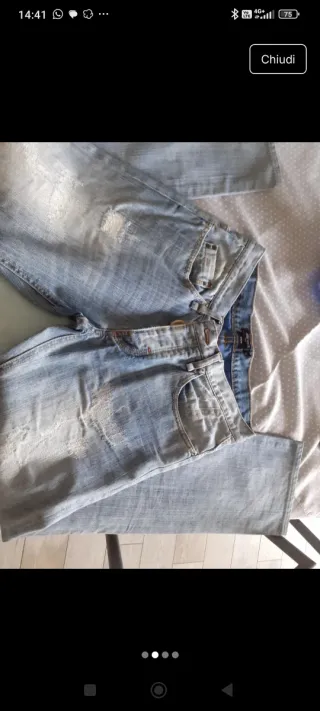 Jeans uomo strappati blu