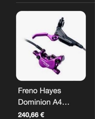 Hayes Dominion A4 Kit Frenos Morado