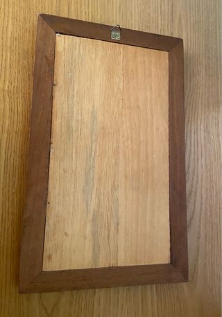 Quadro ceramica dipinta vintage con cornice