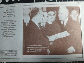 ITALIA 1996:MONETA DA 10.000 LIRE ARGENTO