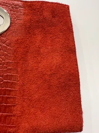 Bolso Clutch Gorett Piel Rojo Coco y Ante B00017