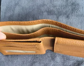 Cartera Billetera Piel Legítima Marrón