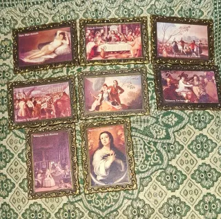 Antiguos cuadros decorativos de metal