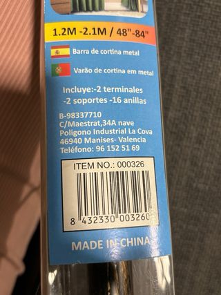 Barra Cortina Extensible Negra y Dorada