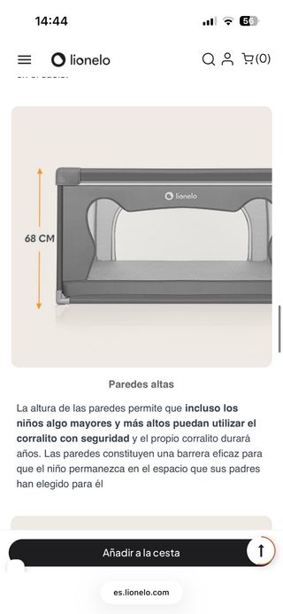 Parque infantil Lionelo 187x127 cm