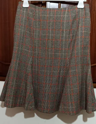 Gonna midi lana tartan