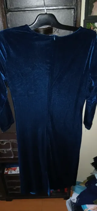 Vestido fiesta terciopelo azul Talla XL