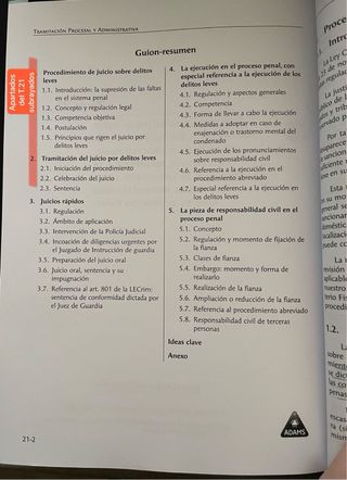 Libro oposiciones Adams - Tramitación Procesal