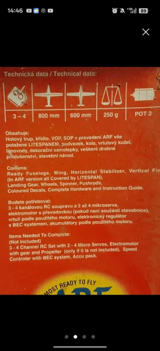 Avión teledirigido Bebé Jodel Hacker