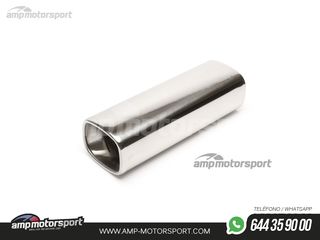 COLA DE ESCAPE CUADRADA RECTA BORDE GRUESO 80x80MM