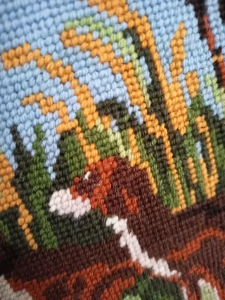 Cuadro Punto de Cruz Perros y Patos