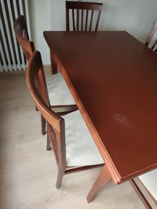 Mesa comedor y 6 sillas madera