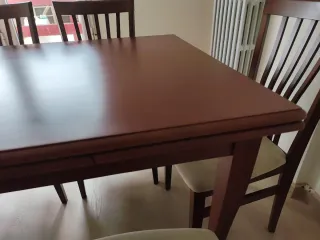 Mesa comedor y 6 sillas madera