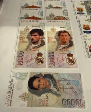 Colección Billetes Falsos Fútbol 10000 Pesetas