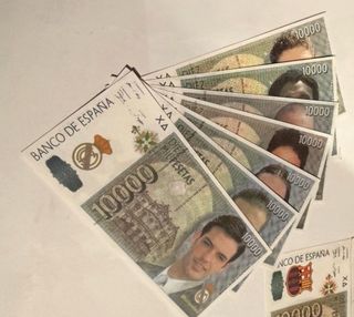 Colección Billetes Falsos Fútbol 10000 Pesetas