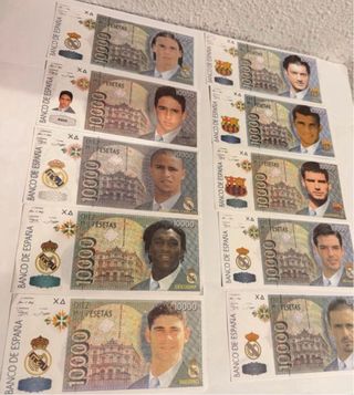 Colección Billetes Falsos Fútbol 10000 Pesetas