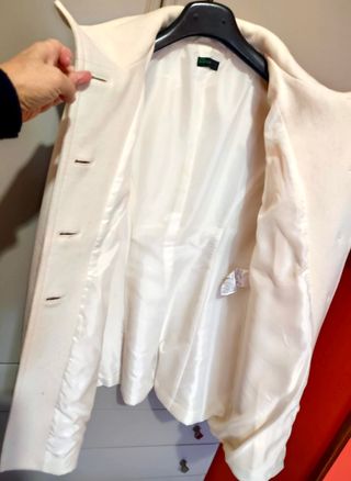 Cappotto Benetton Bianco / Panna Tg. 40