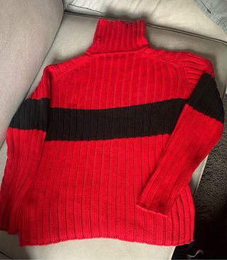 Jersey Ralph Lauren cuello alto rojo y negro