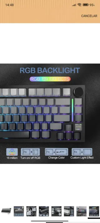 Teclado Gaming con RGB con garantía.