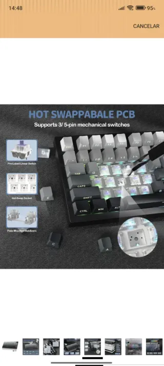 Teclado Gaming con RGB con garantía.