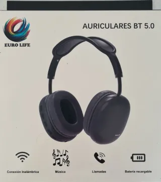 Auriculares Bluetooth 5.0 EURO LIFE Negros