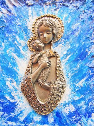 Quadretto Madonnina in peltro