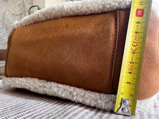 Bolso Mango piel serraje y borreguito. Piel autent