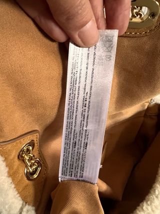 Bolso Mango piel serraje y borreguito. Piel autent