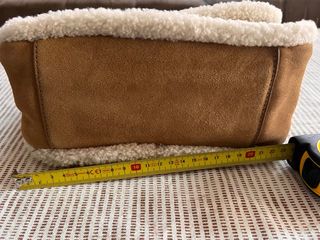 Bolso Mango piel serraje y borreguito. Piel autent